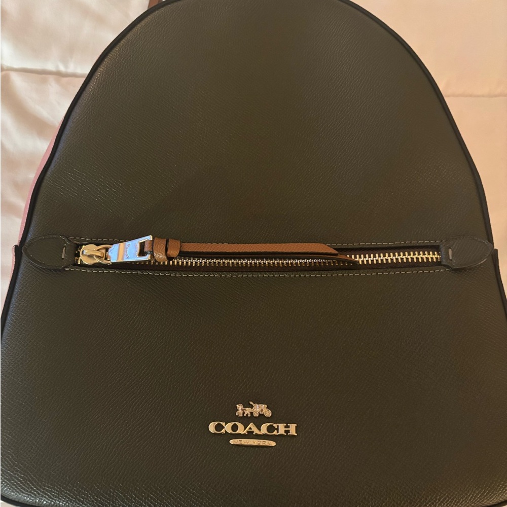 Coach Jordyn Multi Color Back Pack Purse/ Green & Pink Like NEW